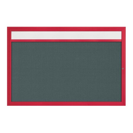 United Visual Products Slim Enclosed Corkboard, 36"x36", Gold Alum Frame/Rubber UVEB3636-GOLD-RUBBER